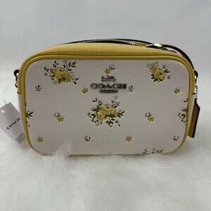 Coach Mini Jamie Camera Bag Crossbody With Floral Print In Chalk CAQ38 NWT